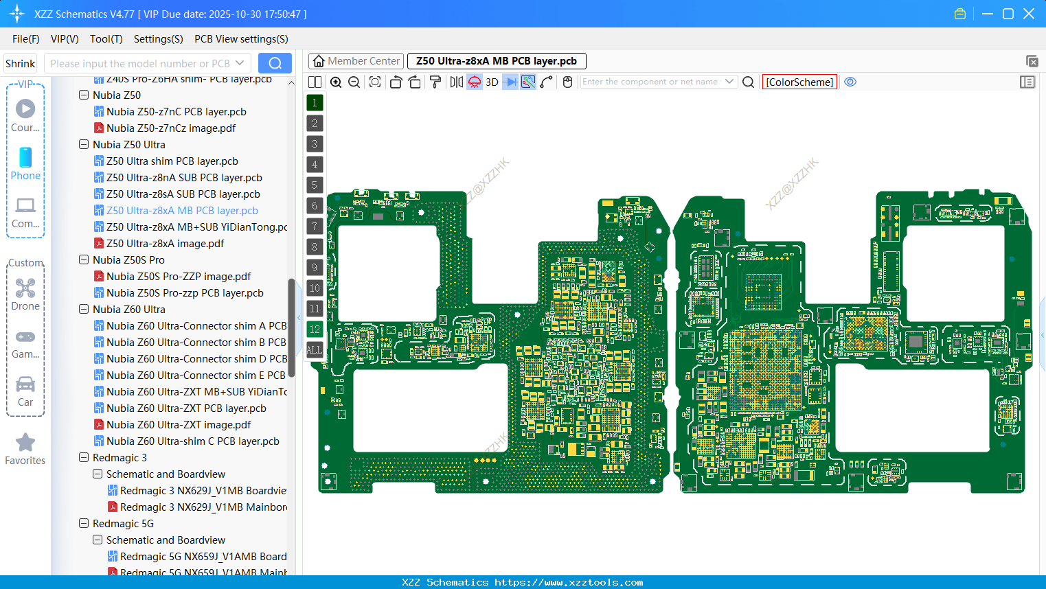 Nubia Z50 Ultra-z8xA MB PCB Layer